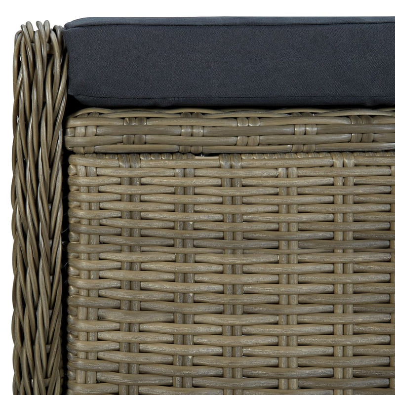 vidaXL barna dönthető polyrattan kerti szék lábzsámollyal
