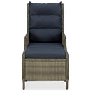 vidaXL barna dönthető polyrattan kerti szék lábzsámollyal