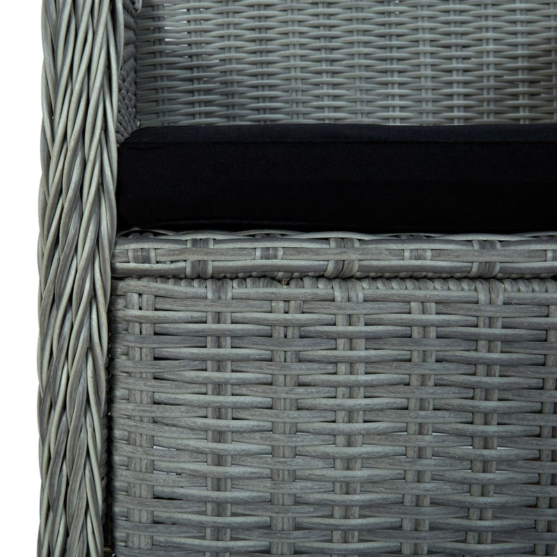vidaXL 2 db világosszürke polyrattan kerti szék párnával