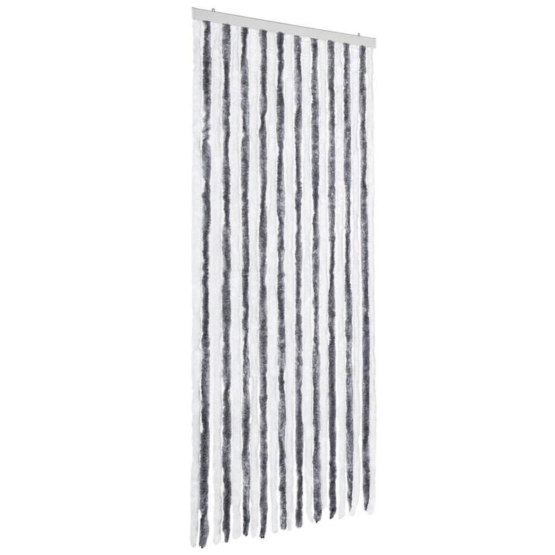 vidaXL szürke és fehér zsenília rovarfüggöny 90 x 200 cm