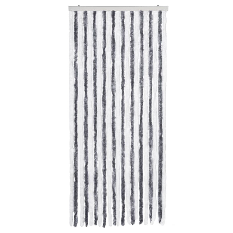 vidaXL szürke és fehér zsenília rovarfüggöny 90 x 200 cm
