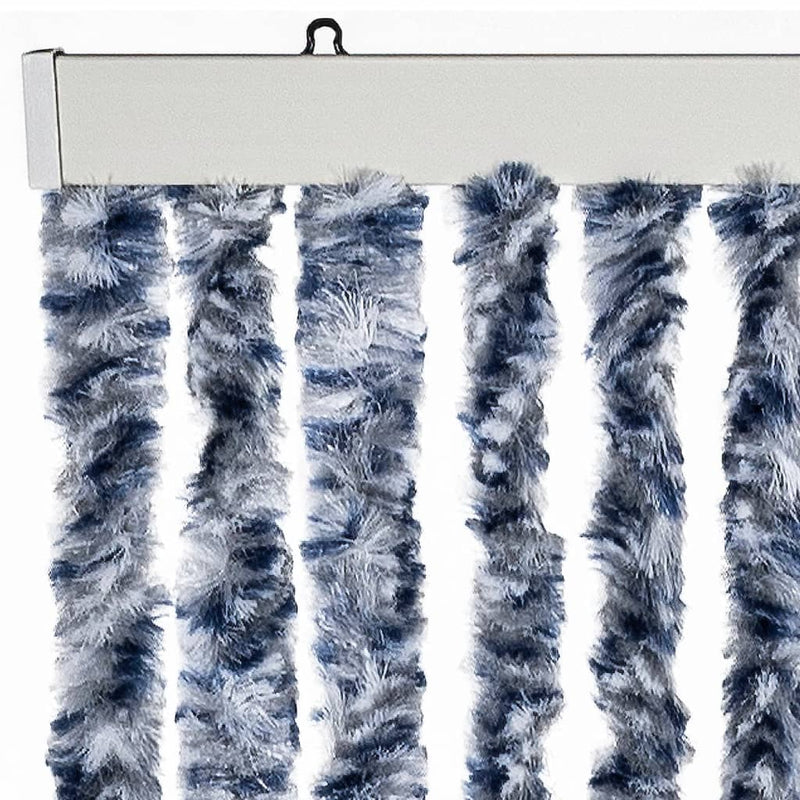 vidaXL kék és fehér zsenília rovarfüggöny 90 x 200 cm