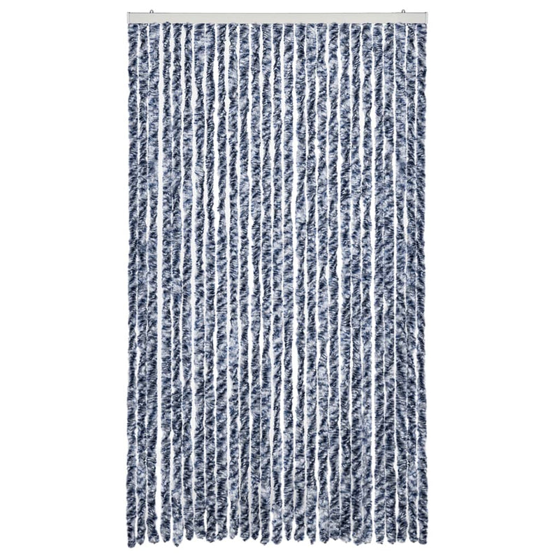 vidaXL kék és fehér zsenília rovarfüggöny 118 x 220 cm