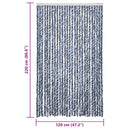 vidaXL kék és fehér zsenília rovarfüggöny 118 x 220 cm