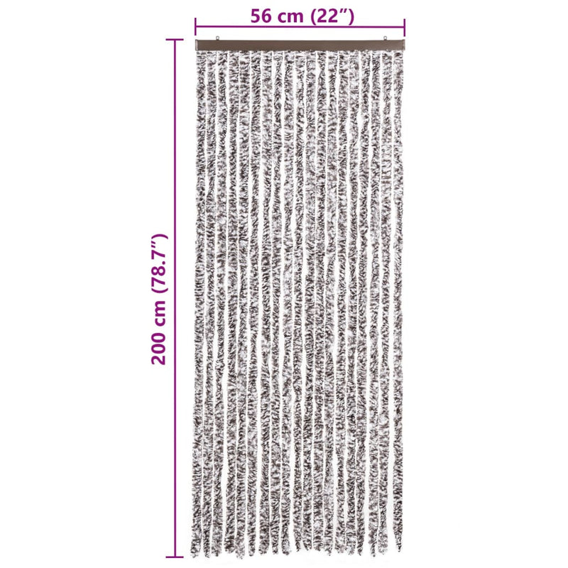 vidaXL barna és bézs zsenília rovarfüggöny 56 x 200 cm