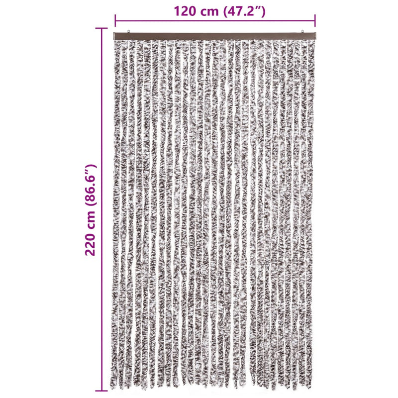 vidaXL barna és bézs zsenília rovarfüggöny 118 x 220 cm