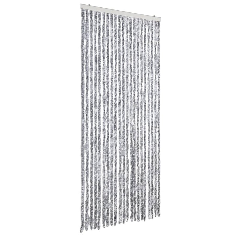 vidaXL fehér és szürke zsenília rovarfüggöny 90 x 200 cm