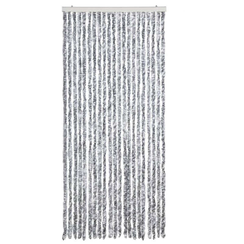 vidaXL fehér és szürke zsenília rovarfüggöny 90 x 200 cm