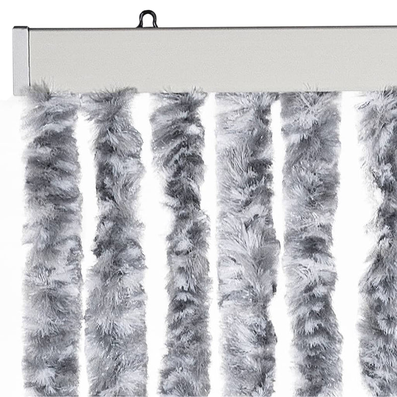 vidaXL fehér és szürke zsenília rovarfüggöny 90 x 200 cm