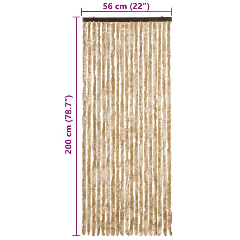 vidaXL bézs zsenília rovarfüggöny 56 x 200 cm