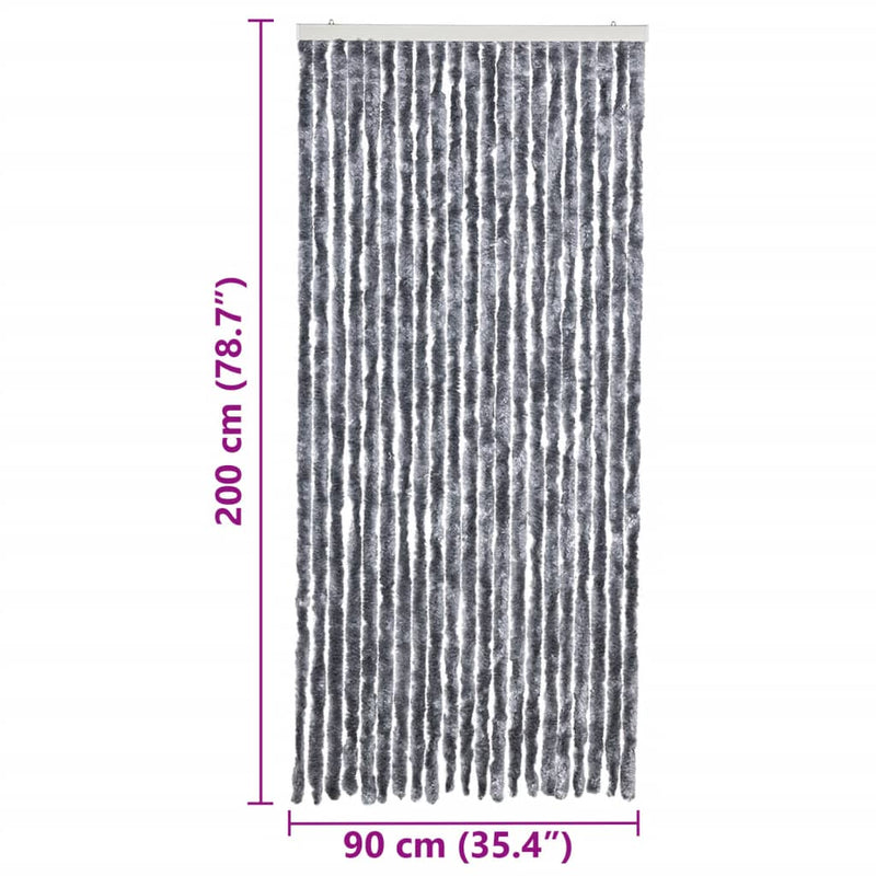 vidaXL ezüstszínű zsenília rovarfüggöny 90 x 200 cm