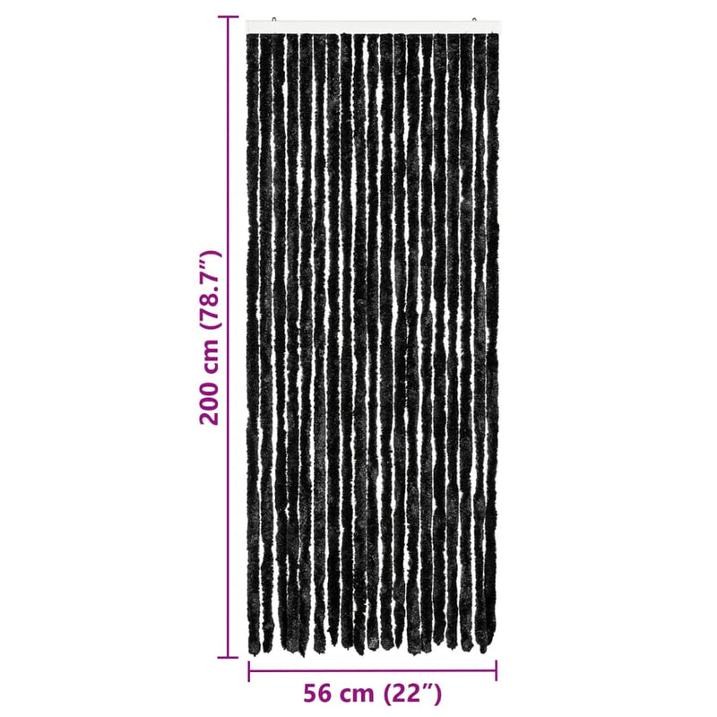 vidaXL antracitszürke zsenília rovarfüggöny 56 x 200 cm