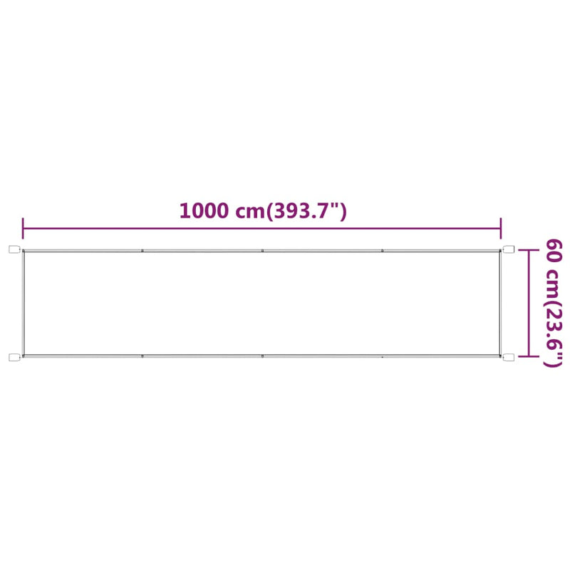 vidaXL fehér oxford-szövet függőleges napellenző 60 x 1000 cm