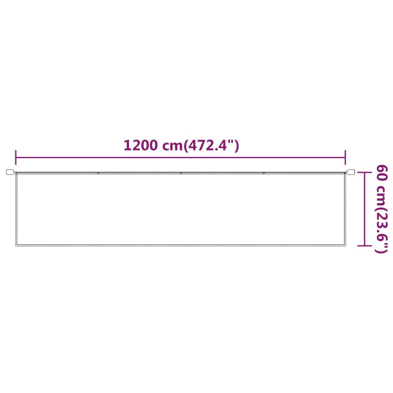 vidaXL fehér oxford-szövet függőleges napellenző 60 x 1200 cm