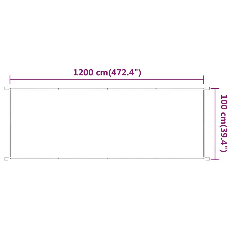 vidaXL fehér oxford-szövet függőleges napellenző 100 x 1200 cm