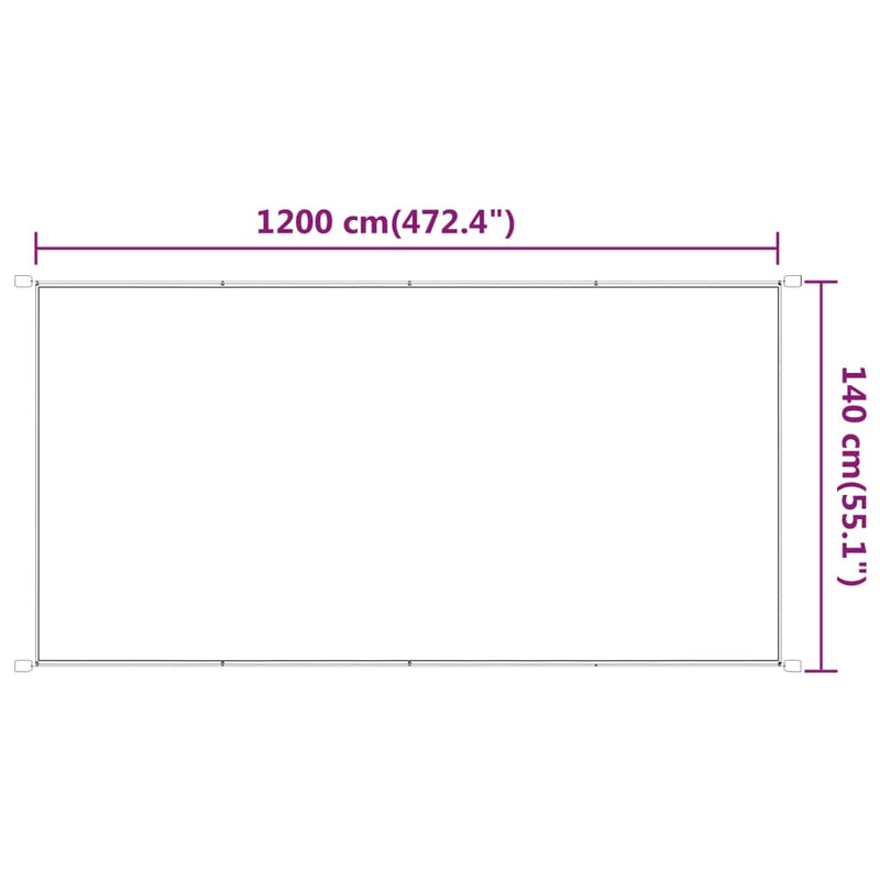 vidaXL fehér oxford-szövet függőleges napellenző 140 x 1200 cm