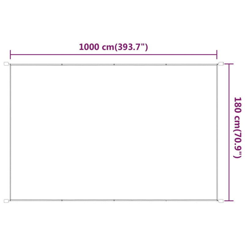 vidaXL fehér oxford-szövet függőleges napellenző 180 x 1000 cm