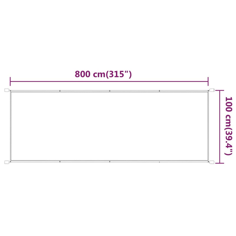 vidaXL antracitszürke oxford-szövet függőleges napellenző 100 x 800 cm