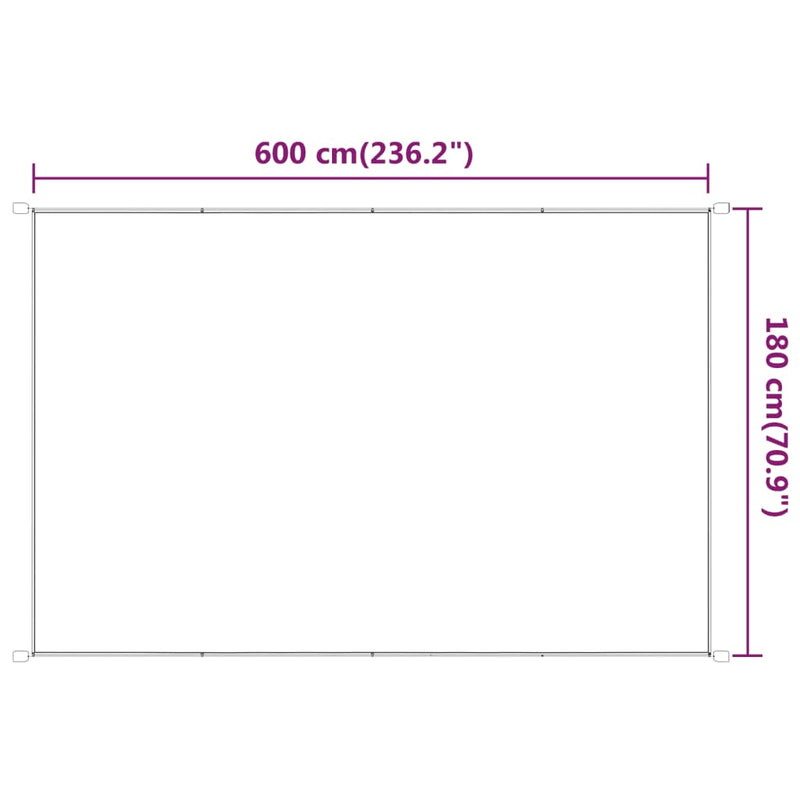 vidaXL antracitszürke oxford-szövet függőleges napellenző 180 x 600 cm