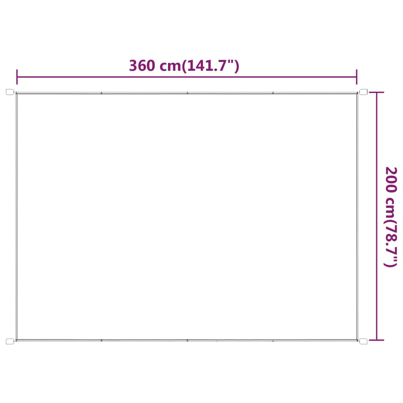 vidaXL bézs oxford-szövet függőleges napellenző 200x360 cm