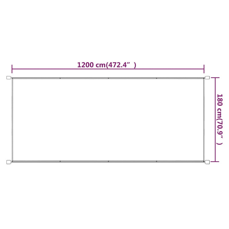 vidaXL terrakotta oxford-szövet függőleges napellenző 180 x 1200 cm