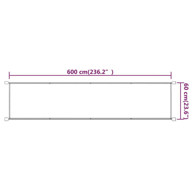 vidaXL tópszínű oxford szövet függőleges napellenző 60 x 600 cm