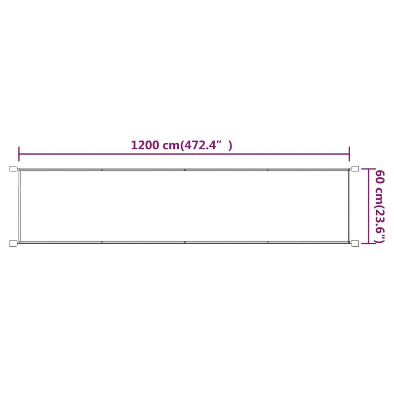 vidaXL tópszínű oxford-szövet függőleges napellenző 60 x 1200 cm