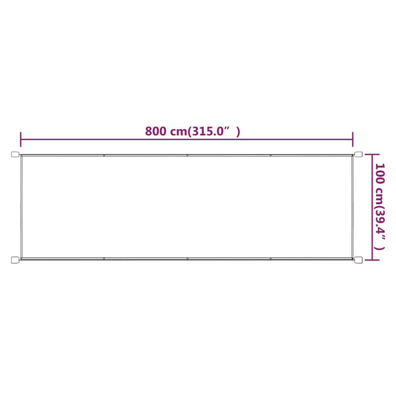 vidaXL tópszínű oxford szövet függőleges napellenző 100 x 800 cm