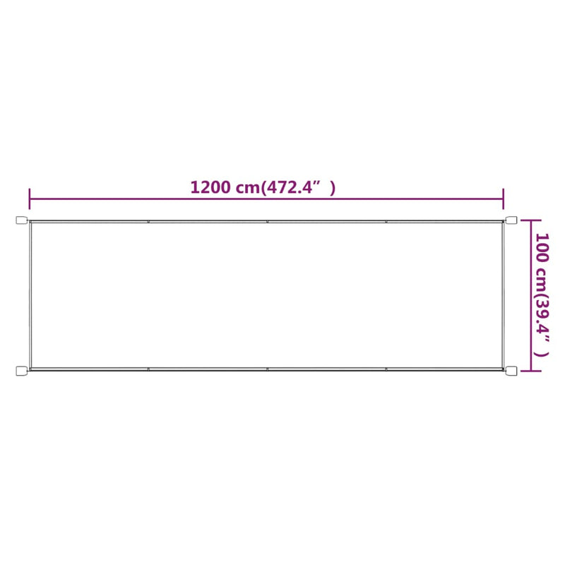 vidaXL tópszínű oxford-szövet függőleges napellenző 100 x 1200 cm