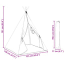 vidaXL Gyermek sátor Szürke és Fehér 120 x 120 x 150 cm Tömör fenyőfa