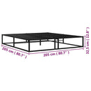 vidaXL fekete fém ágykeret 200 x 200 cm