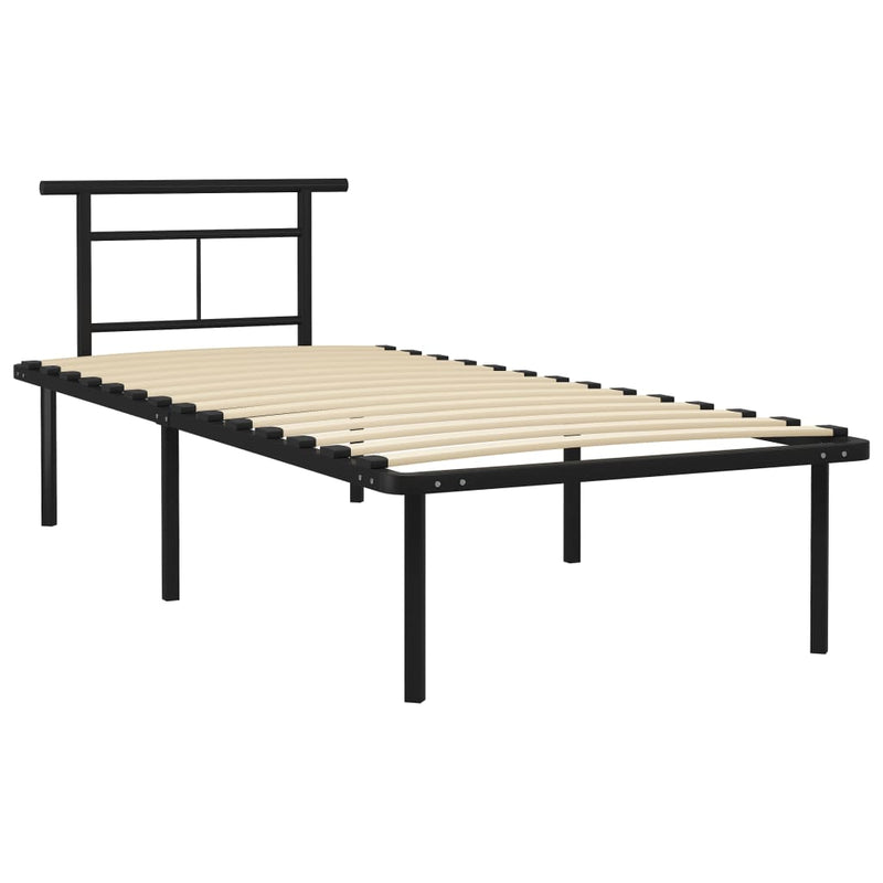 vidaXL fekete fém ágykeret 90 x 200 cm