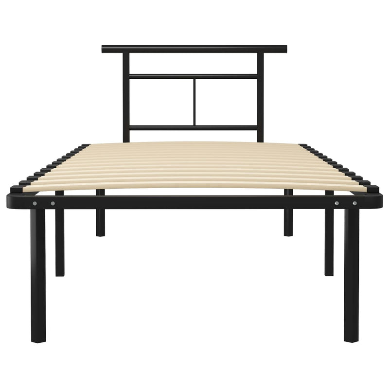 vidaXL fekete fém ágykeret 90 x 200 cm
