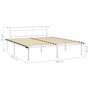 vidaXL fehér fém ágykeret 200 x 200 cm