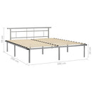 vidaXL szürke fém ágykeret 200 x 200 cm
