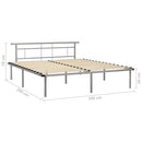 vidaXL szürke fém ágykeret 200 x 200 cm