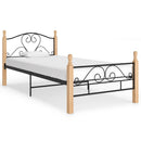 vidaXL fekete fém ágykeret 90 x 200 cm