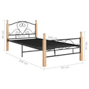 vidaXL fekete fém ágykeret 90 x 200 cm