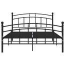 vidaXL fekete fém ágykeret 200 x 200 cm