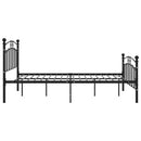 vidaXL fekete fém ágykeret 200 x 200 cm