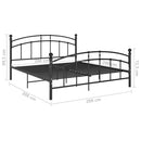 vidaXL fekete fém ágykeret 200 x 200 cm