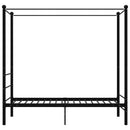 vidaXL fekete fém baldachinos ágykeret 90 x 200 cm