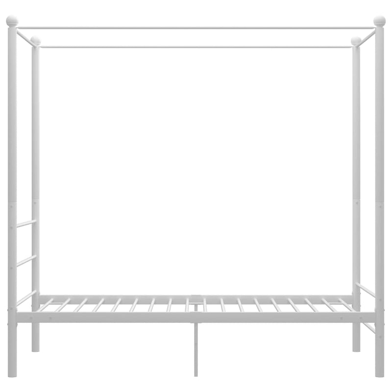 vidaXL fehér fém baldachinos ágykeret 90 x 200 cm