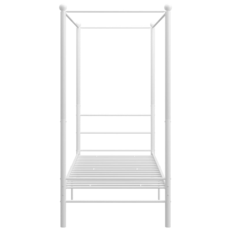 vidaXL fehér fém baldachinos ágykeret 90 x 200 cm