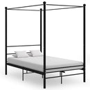 vidaXL fekete fém baldachinos ágykeret 120 x 200 cm