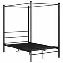 vidaXL fekete fém baldachinos ágykeret 120 x 200 cm