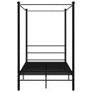 vidaXL fekete fém baldachinos ágykeret 120 x 200 cm