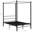 vidaXL fekete fém baldachinos ágykeret 120 x 200 cm