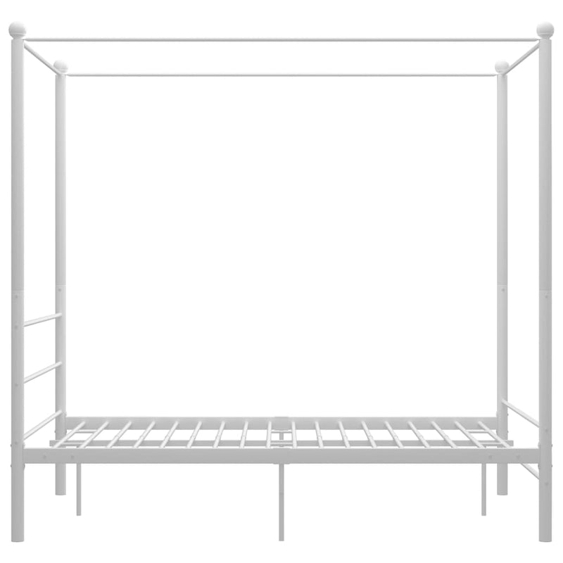 vidaXL fehér fém baldachinos ágykeret 120 x 200 cm
