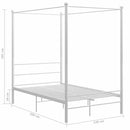 vidaXL fehér fém baldachinos ágykeret 120 x 200 cm